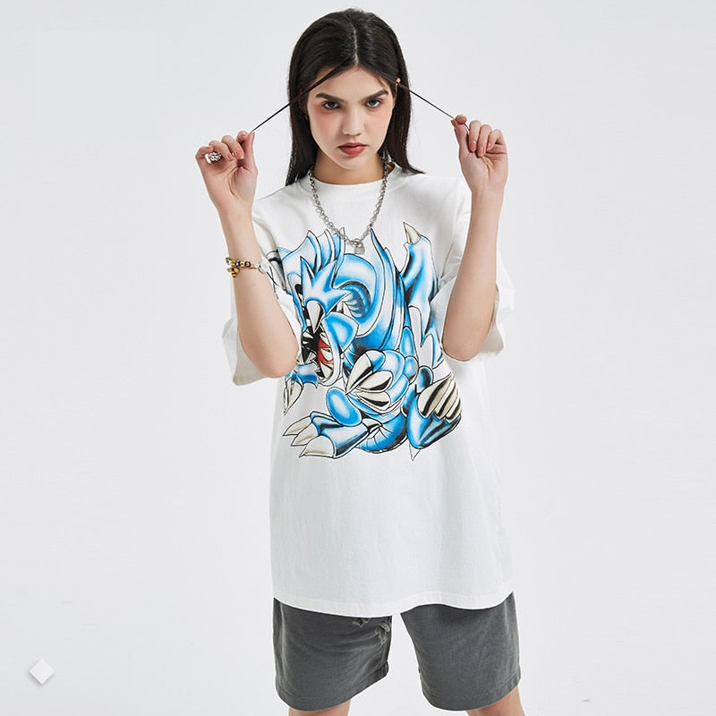 『Yu Gi Oh!』"Blue Eyes White Dragon" Graphic T-shirt