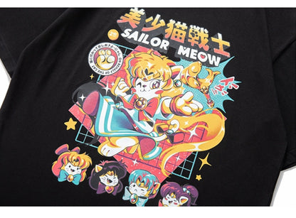 『Sailor Moon』"Sailor Meow" Graphic T-shirt